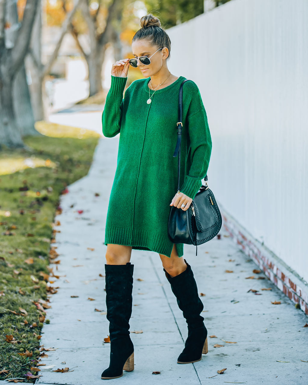Smoky Mountain Sweater Dress Green