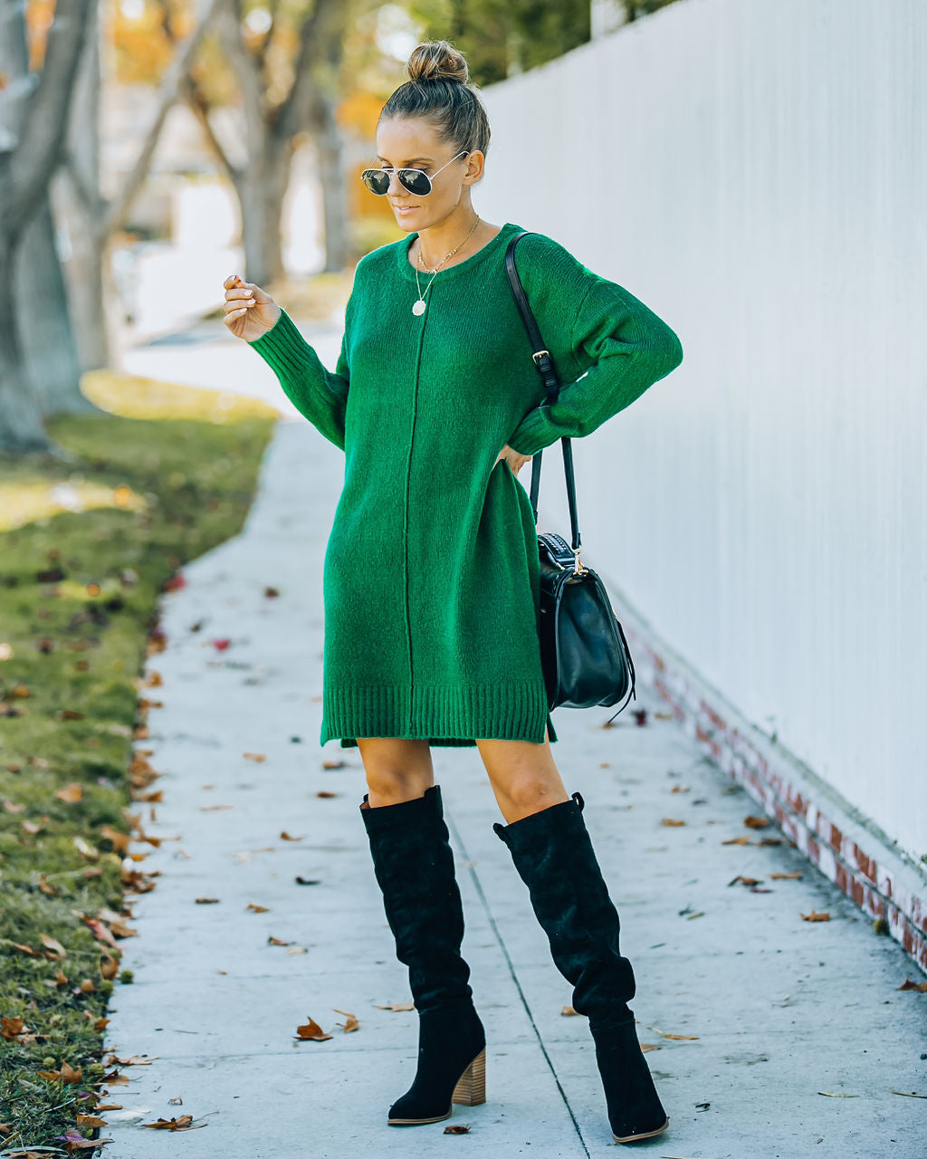 Smoky Mountain Sweater Dress Green