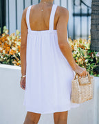 Hot Fun Linen Blend Halter Dress Off White