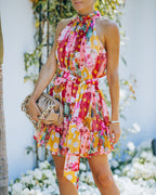 Janan Mix Print Belted Button Down Dress FINAL