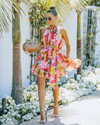Janan Mix Print Belted Button Down Dress FINAL