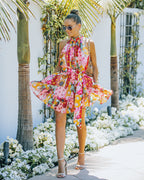 Janan Mix Print Belted Button Down Dress FINAL