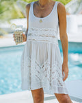 Au Natural Lace Trim Cover Up Dress Off White