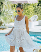 Au Natural Lace Trim Cover Up Dress Off White