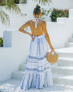 Montpellier Tiered Halter Maxi Dress