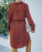 Bubby Printed Button Down Midi Shirt Dress Rust FINAL