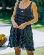 Au Natural Lace Trim Cover Up Dress Black