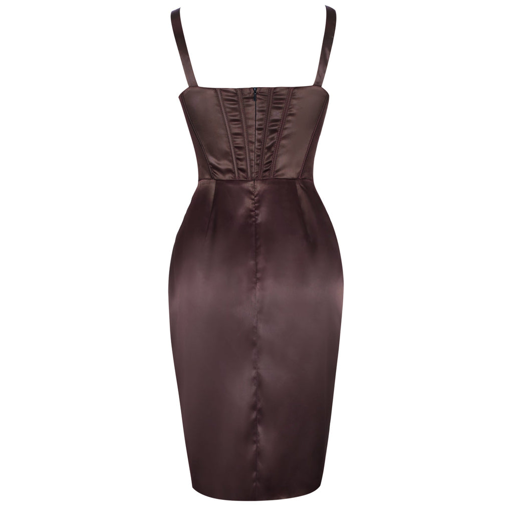 Strappy Sleeveless Frill Midi Bodycon Dress FP21509