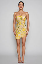 Tennyson Strapless 3D Floral Mini Dress