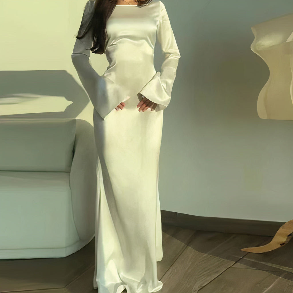 Clara Effortless Dress with Long Sleeves Elevated Occasion Wear