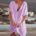 Gabriela Aesthetic Women's Cotton Linen Summer Dress Premium Wardrobe Essential