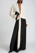 Faivish Tie Up Plunge Fringe Dress