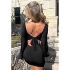 Fall Type Hip dress Socialite Slim Fit Backless Basic