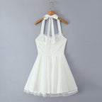 FallFresh Simple Lace Halter Suspender Dress