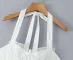 FallFresh Simple Lace Halter Suspender Dress