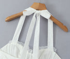 FallFresh Simple Lace Halter Suspender Dress