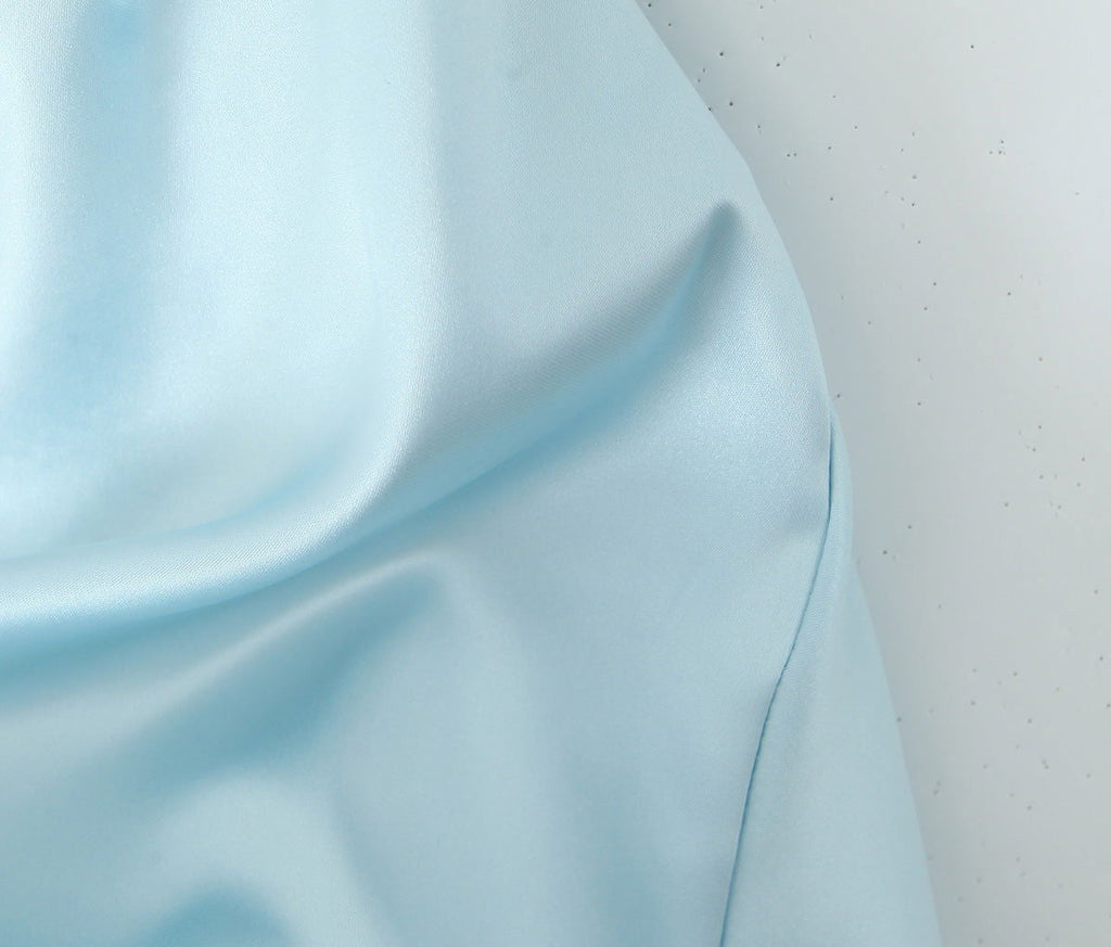 Fall French Vintage Crumpled Slim Silk Satin Texture Tube Top Dress Short Evening Dress