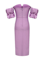 Fallon Off Shoulder Puff Sleeves Bandage Dress