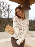 Crochet Hook Hollow Elegant Single Long Commute Knitted Sweater