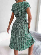 Floral Pleated A Line Long Spring Short High Chic Midi Dresses