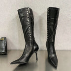 Chic Stylish Trendy Elegant Comfortable Fashionable Pointed Toe Knee High Boots
