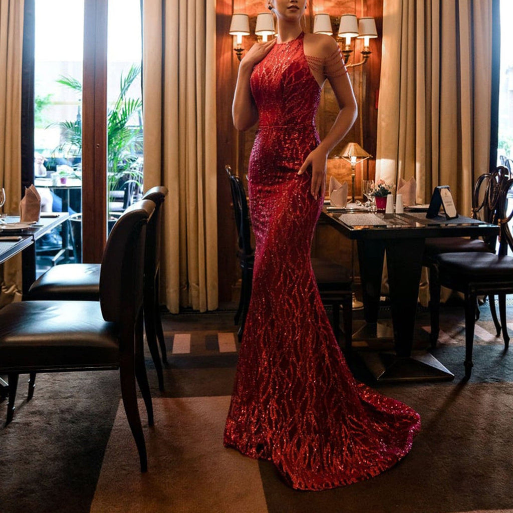 Fashion Halter Neck Prom Dresses