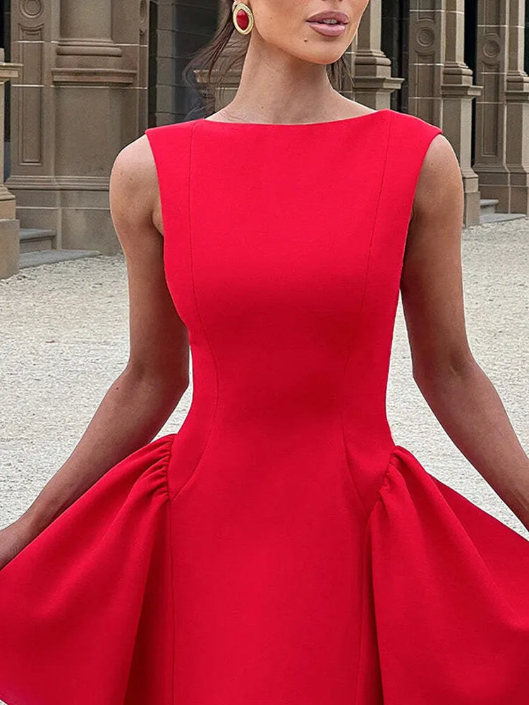 Sexy Backless A-Line Elegant Chic Sleeveless Mini Dresses Ladies Night Party Dress
