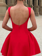 Sexy Backless A-Line Elegant Chic Sleeveless Mini Dresses Ladies Night Party Dress