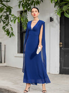 Fashion Sexy V neck Fashion Party Dress With Shawl Sleeves