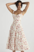 Fashion Temperament Sleeveless Maxi Casual Summer Floral Dress