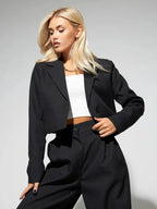 Spring Slim Wide Leg Pants Office Two Piece Set
