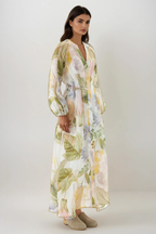 Fatin Balloon Sleeve Floral Maxi Dress