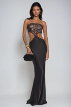 Federica Strapless Deconstruct Lace Maxi Dress