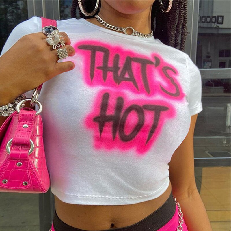 Hot Girl Graffiti Letter Tee