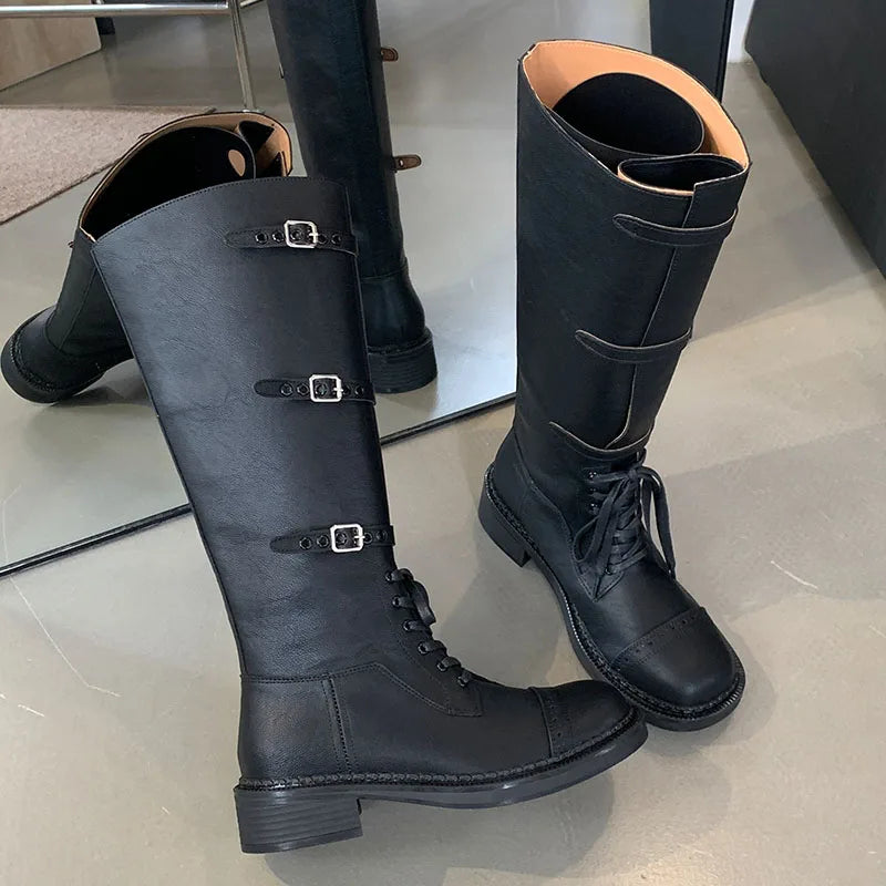 Fashionable Chic SlipOn Stylish Pointed Toe Knee High Boots