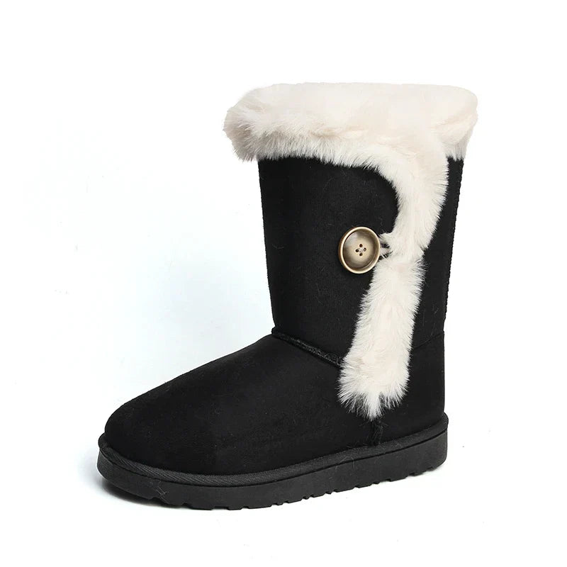 Female Shoes on Sale 2024 Winter Fashion Warm Women's Midcalf Boots Casual and Versatile Plush Cotton Boots Botas De Mujer