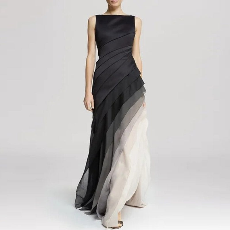 Guadalupe Timeless Irregular High Waisted Ombre Dress Evening Wear Edit