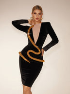 Diamond Snake Velvet Mini Dress