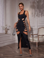 Cutout Split Maxi Dress