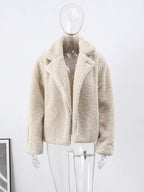Flannel Winter New Loose Long Thick Warm Plush Elegant Allmatch Coat