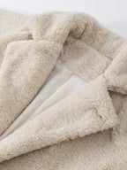 Flannel Winter New Loose Long Thick Warm Plush Elegant Allmatch Coat