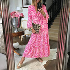 Viviana Effortless Long Women's Dress with Leopard Print Statement Occasion Edit