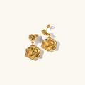 Fleur Gold Drop Earrings