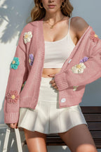 Floral Crochet Button-deon Cardigan