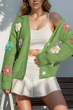 Floral Crochet Button-deon Cardigan