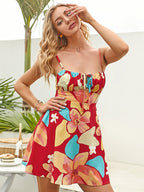 Floral print Ruched Bust Cami Dress