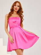 Fold Pleated Satin Cami Dress