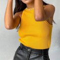 Knitted O Neck Off Shoulder Top