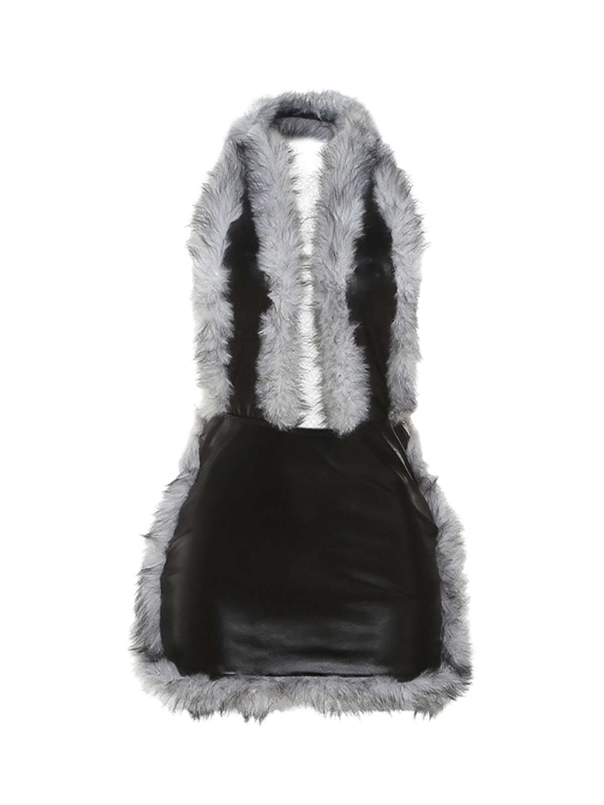 Backless Leather Mini Dress
