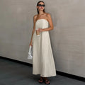 Habiba Khaki Linen A-line Dress with Pockets for Women Easy Wear Style